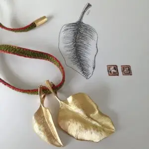 Anhänger Blatt 18kt 4cm – Bild 3